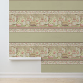 Vintager Teekessel Zuckerhut Grüne Küche Tapete