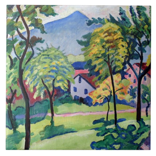 Vintager Tegernsee Landscape August Macke Fliese (Vorderseite)