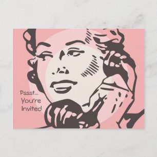 Vintager Telefonanschluss Chat Postkarte Einladung