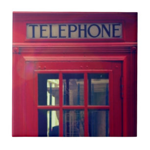 Vintager Telefonkabine in London City Fliese