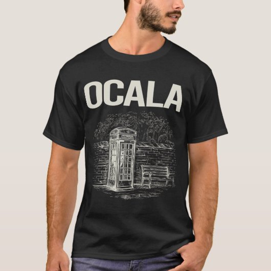 Vintager Telefonkabine Ocala T-Shirt (Vorderseite)