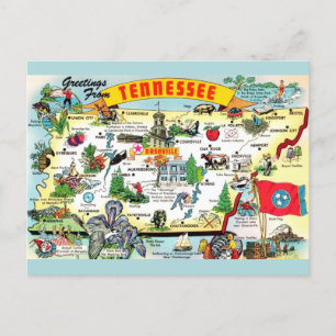 Vintager Tennessee Karte Postkarte