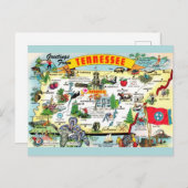 Vintager Tennessee Karte Postkarte (Vorne/Hinten)