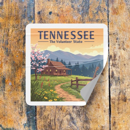 Vintager Tennessee Quadratischer Aufkleber