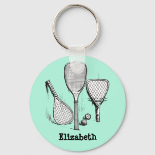 Vintager Tennis Freak Schlüsselanhänger