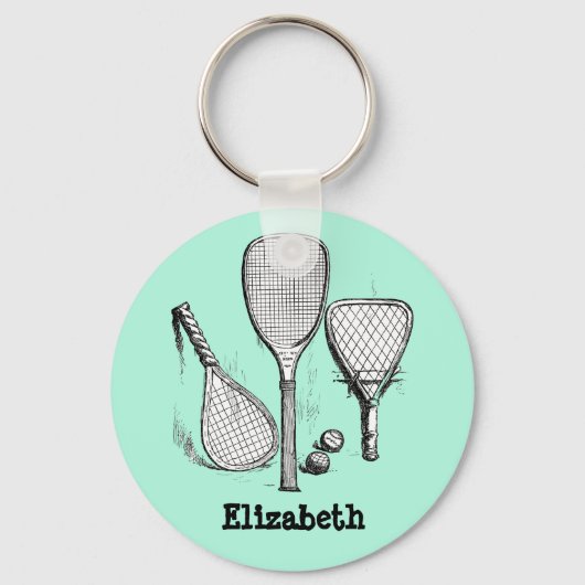 Vintager Tennis Freak Schlüsselanhänger (Vorderseite)