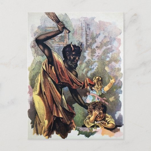 Vintager Teufel bestraft Kinderpostkarte Postkarte (Vorderseite)