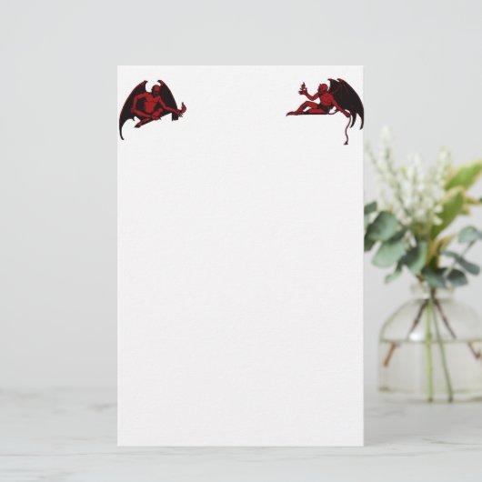 Vintager Teufel Briefpapier (Stehend Vorderseite)