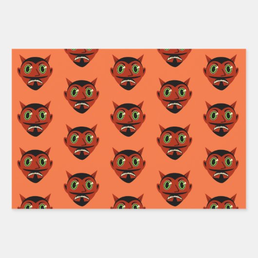 Vintager Teufel Geschenkpapier Set (Vorderseite)