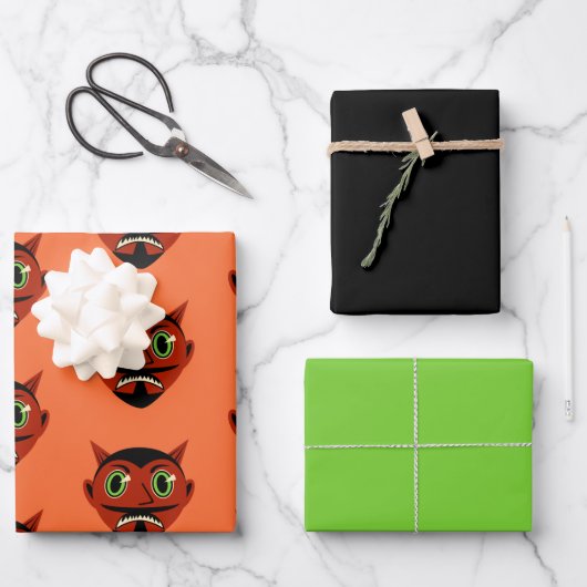 Vintager Teufel Geschenkpapier Set (Vorderseite)