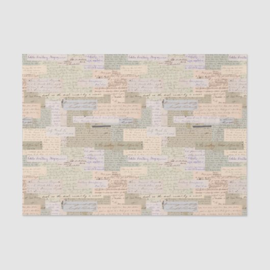 Vintager Text Ephemera Seidenpapier (Vorderseite)