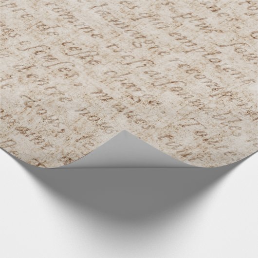 Vintager Text - französisches Hintergrundpapier Geschenkpapier (Ecke)