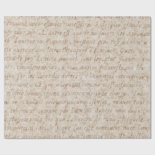 Vintager Text - französisches Hintergrundpapier Geschenkpapier (Flach)