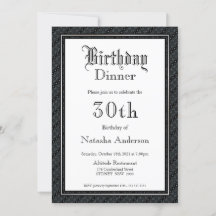 Vintager Text Schwarz & Weiß 30. Geburtstag Abende