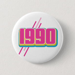 Vintager Text von 1990 Button
