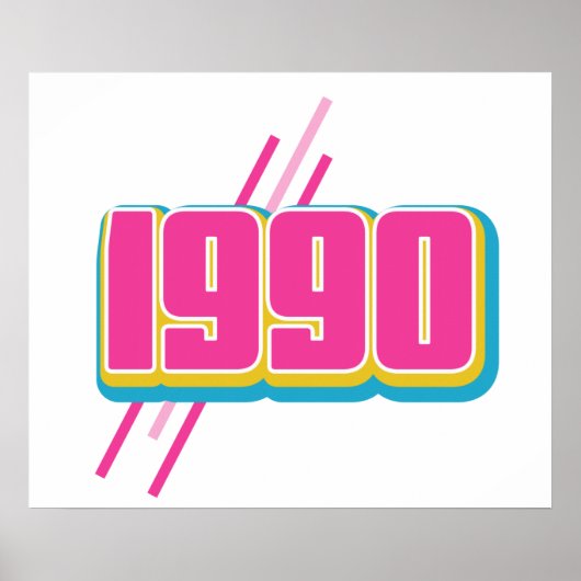 Vintager Text von 1990 Poster (Vorne)