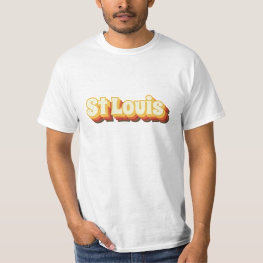Vintager Text von St Louis Retro T-Shirt (Vorderseite)