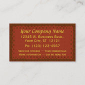 Vintager Theater-Vorhang-Damast Visitenkarte (Rückseite)