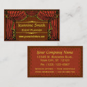 Vintager Theater-Vorhang-Damast Visitenkarte (Vorne/Hinten)