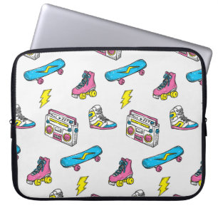 Vintager Themenhintergrund mit Sneakers Radio Skat Laptopschutzhülle