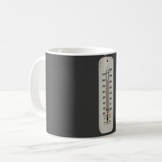 Vintager Thermometer Kaffeetasse (Vorderseite Links)