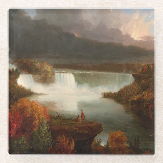 Vintager Thomas Cole Fernsicht auf die Niagarafäll Glasuntersetzer (Vorderseite)