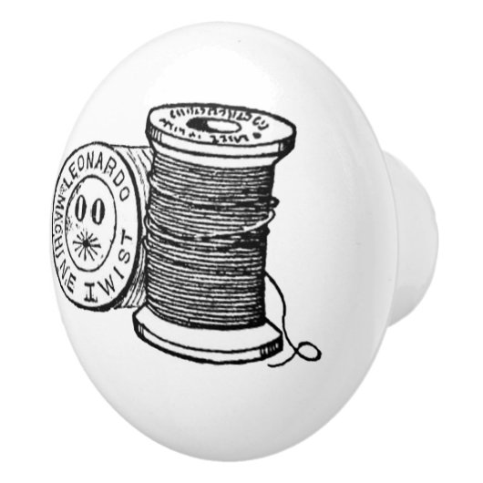 Vintager Thread-Pool Keramikknauf (Rechts)