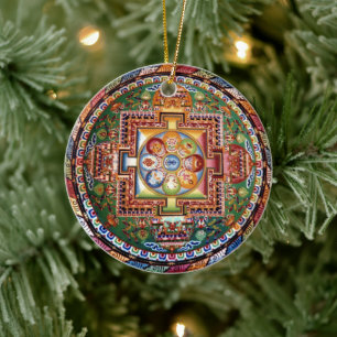 Vintager tibetanischer Tantric BuddhismusMandala Keramikornament