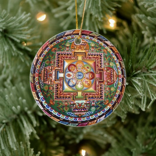 Vintager tibetanischer Tantric BuddhismusMandala Keramikornament (Baum)