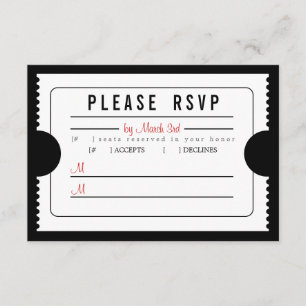 Vintager Ticket-UAWG in Schwarz RSVP Karte