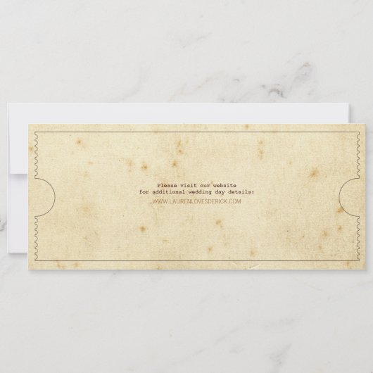 Vintager Ticketsteg Einladung (Rückseite)