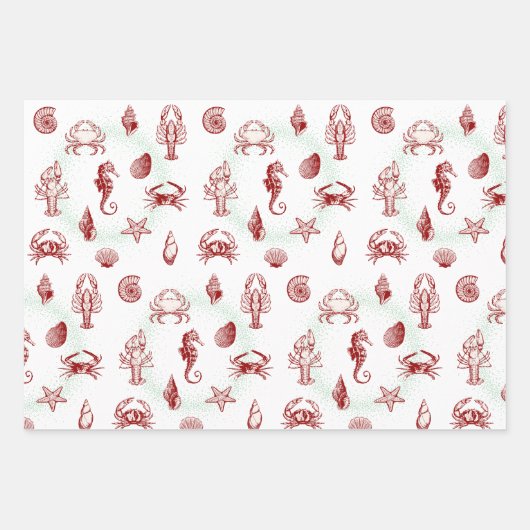 Vintager Tidepool | Weihnachtsgeschenkwrap Geschenkpapier Set (Vorderseite 3)
