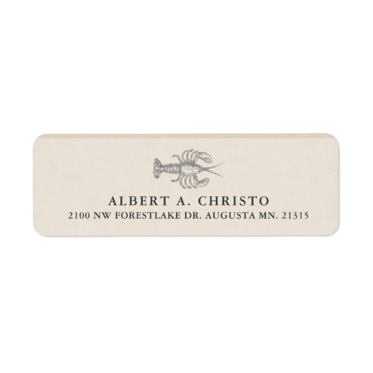 Vintager Tiefsee-Hummer | RÜCKSENDEADRESSE (Vorne)