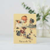 Vintager Tierarzt Besuch des Tierarztes Postkarte (Stehend Vorderseite)