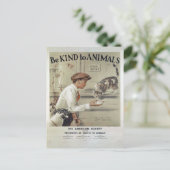 Vintager Tierschutz Postkarte (Stehend Vorderseite)