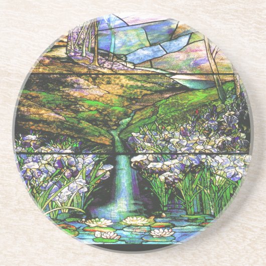 Vintager Tiffany beflecktes Glas-Untersetzer Untersetzer (Vorne)