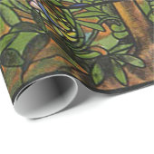 Vintager Tiffany beflecktes Glasfenster-Baum des Geschenkpapier (Rolleneckpunkt)