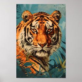 Vintager Tiger: Majestic Nostalgie Poster