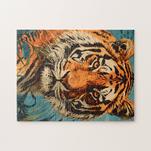Vintager Tiger: Majestic Nostalgie Puzzle (Horizontal)