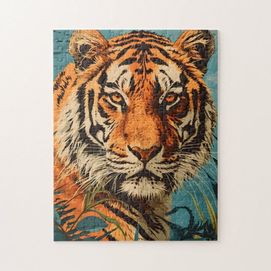 Vintager Tiger: Majestic Nostalgie Puzzle (Vertikal)