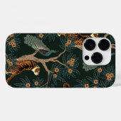 Vintager Tiger und Pfau Case-Mate iPhone Hülle (Rückseite (Horizontal))