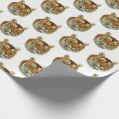 Vintager Tigerkopf Geschenkpapier (Ecke)