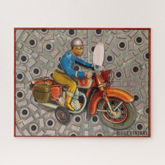 VINTAGER TIN TOD MOTORRADFAHRZEUG-TIPPCO PUZZLE (Horizontal)