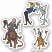 Vintager TinMan, Scarecrow und Löwe Aufkleber (Vorderseite)