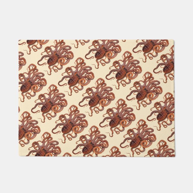 Vintager Tintenfisch Macropus, Meerwassertiere Fußmatte (Vorderseite)