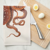 Vintager Tintenfisch Macropus, Meerwassertiere Geschirrtuch (Viertel Falte)