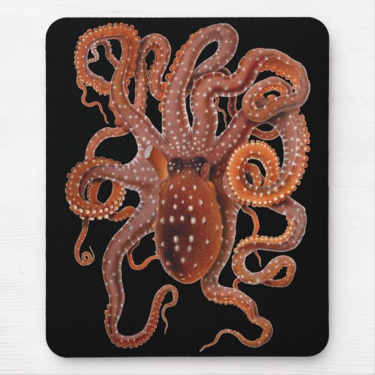 Vintager Tintenfisch Macropus, Meerwassertiere Mousepad (Vorne)