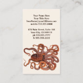 Vintager Tintenfisch Macropus, Meerwassertiere Visitenkarte (Rückseite)