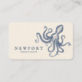 Vintager Tintenfisch mit Gravur Visitenkarte (Vorderseite)