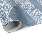 Vintager Tintenfisch, Twilight Blue Denim Geschenkpapier (Rolleneckpunkt)